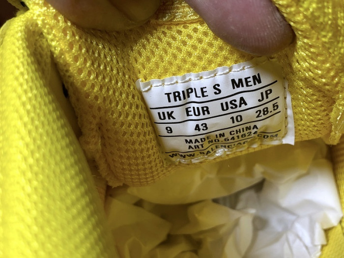 blcg sneaker triple.s.gomma yellow air cushion 541624 w09oh 1298