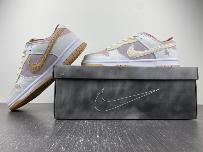 nike dunk low retro prm year of the rabbit fossil stone (2023) fd4203-211